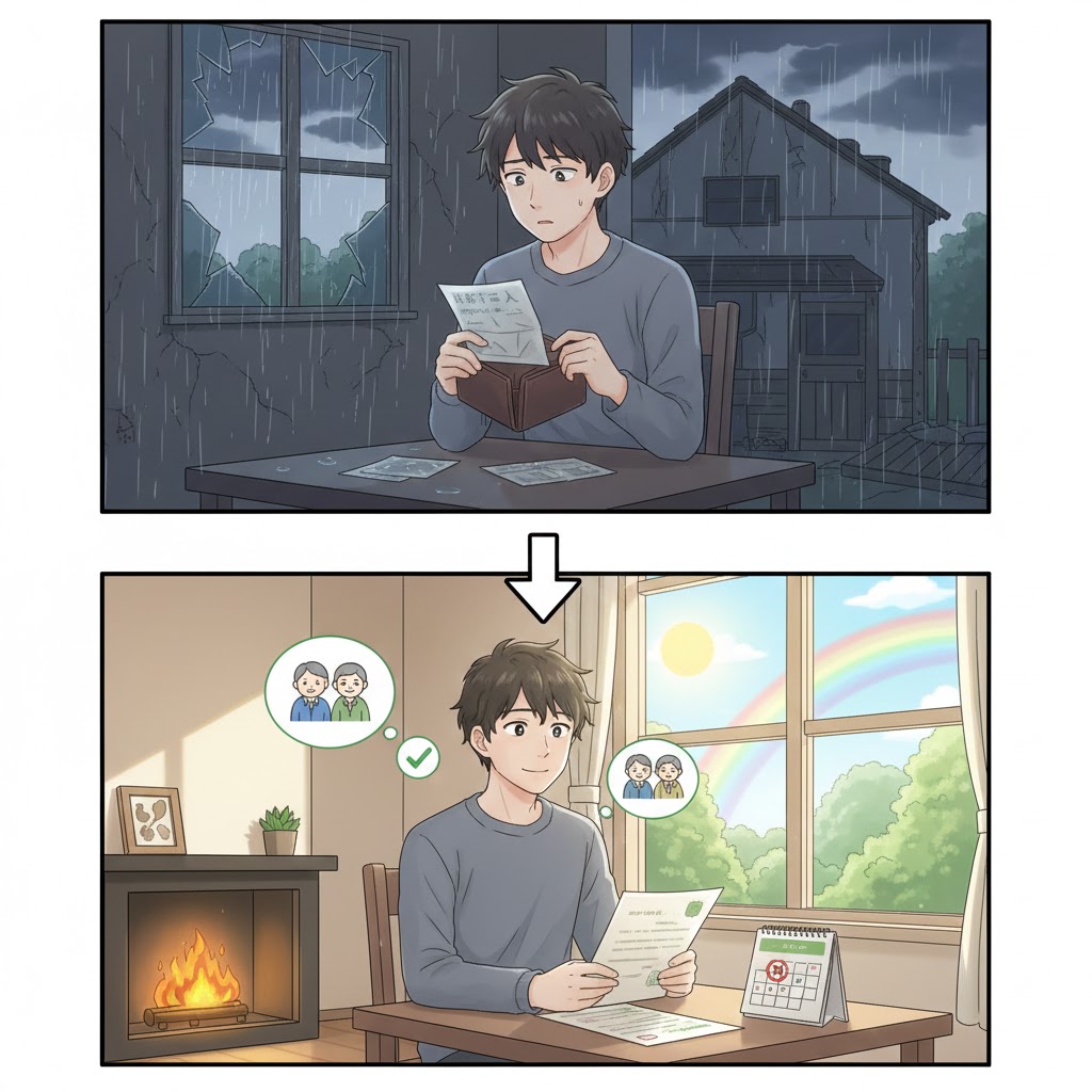 国民年金の免除を選択する男性