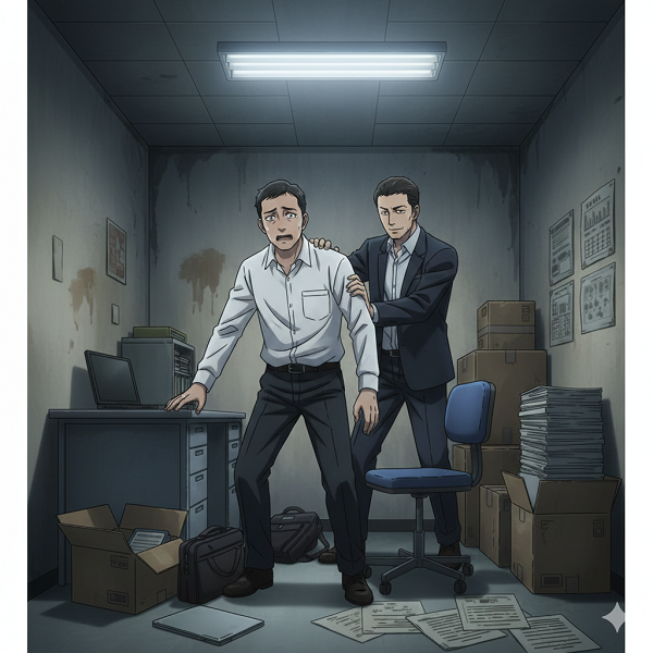 追い出し部屋に入れられる男性